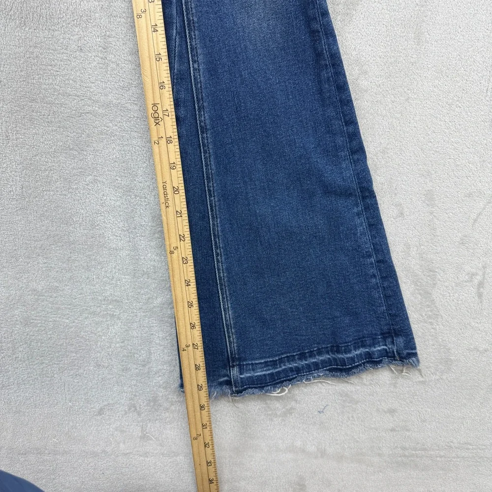 Bridge by Gly Jeans Women's 23 Super Flare Blue Hi Rise Raw Hem Retro Boho Denim - Picture 6 of 10
